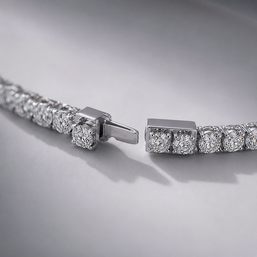 18K White Gold Diamond Eternity Bracelet(0.50ct each)