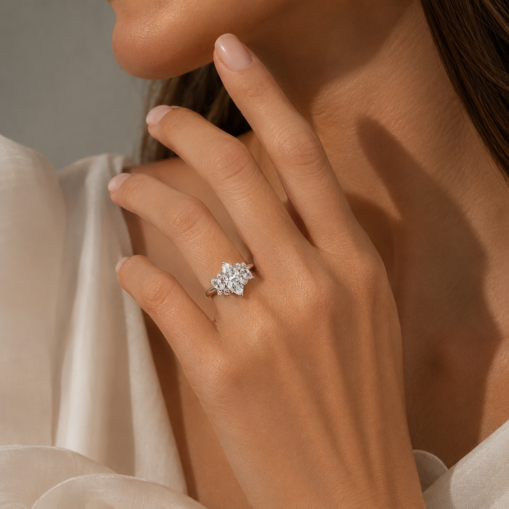 18K White Gold Marquise Diamond Multi-Stone Ring(2.01 ct)