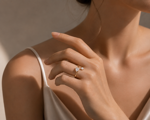 14K Yellow Gold Pear-Shaped Diamond Ring