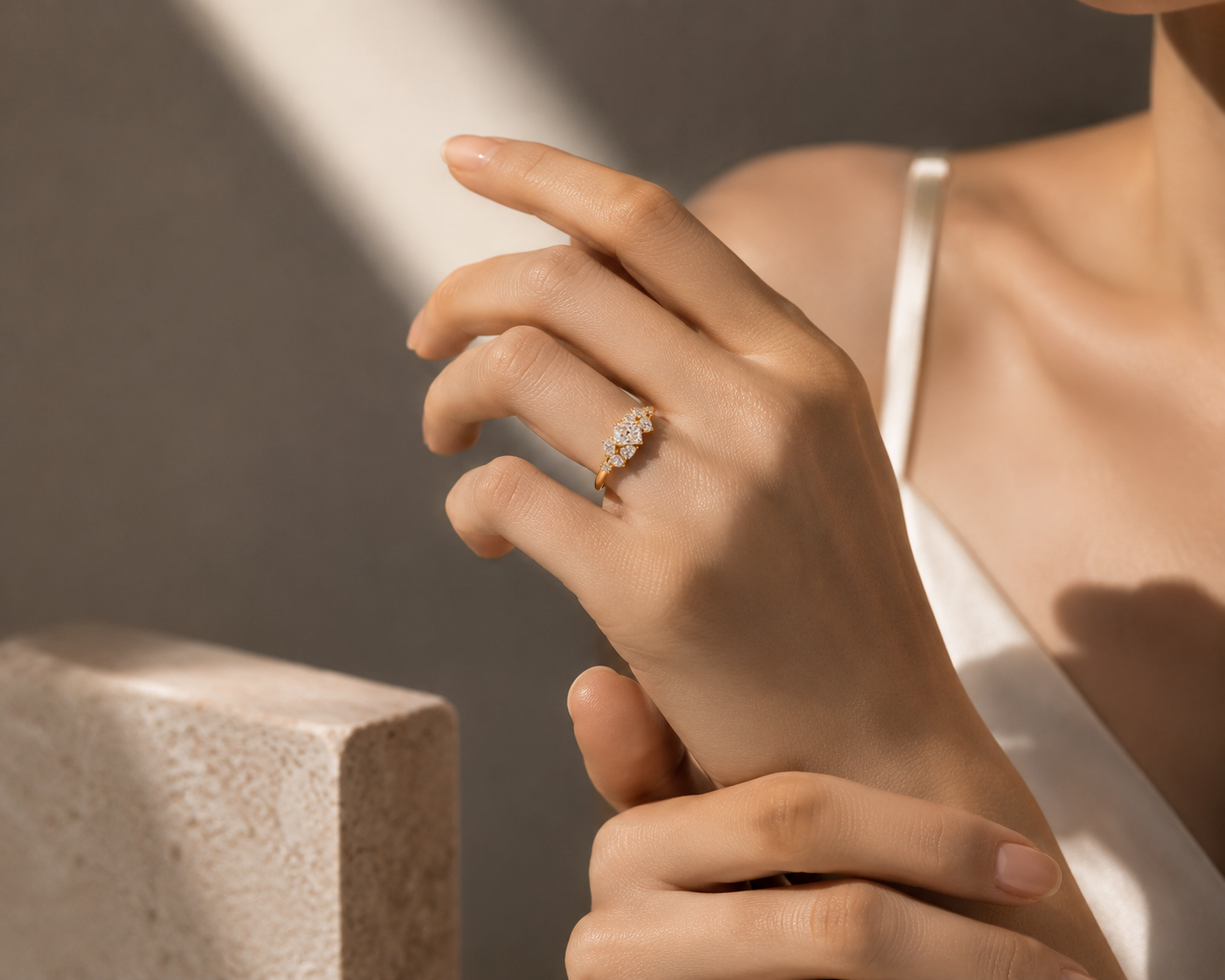 14K Yellow Gold Emerald-Cut Diamond Ring