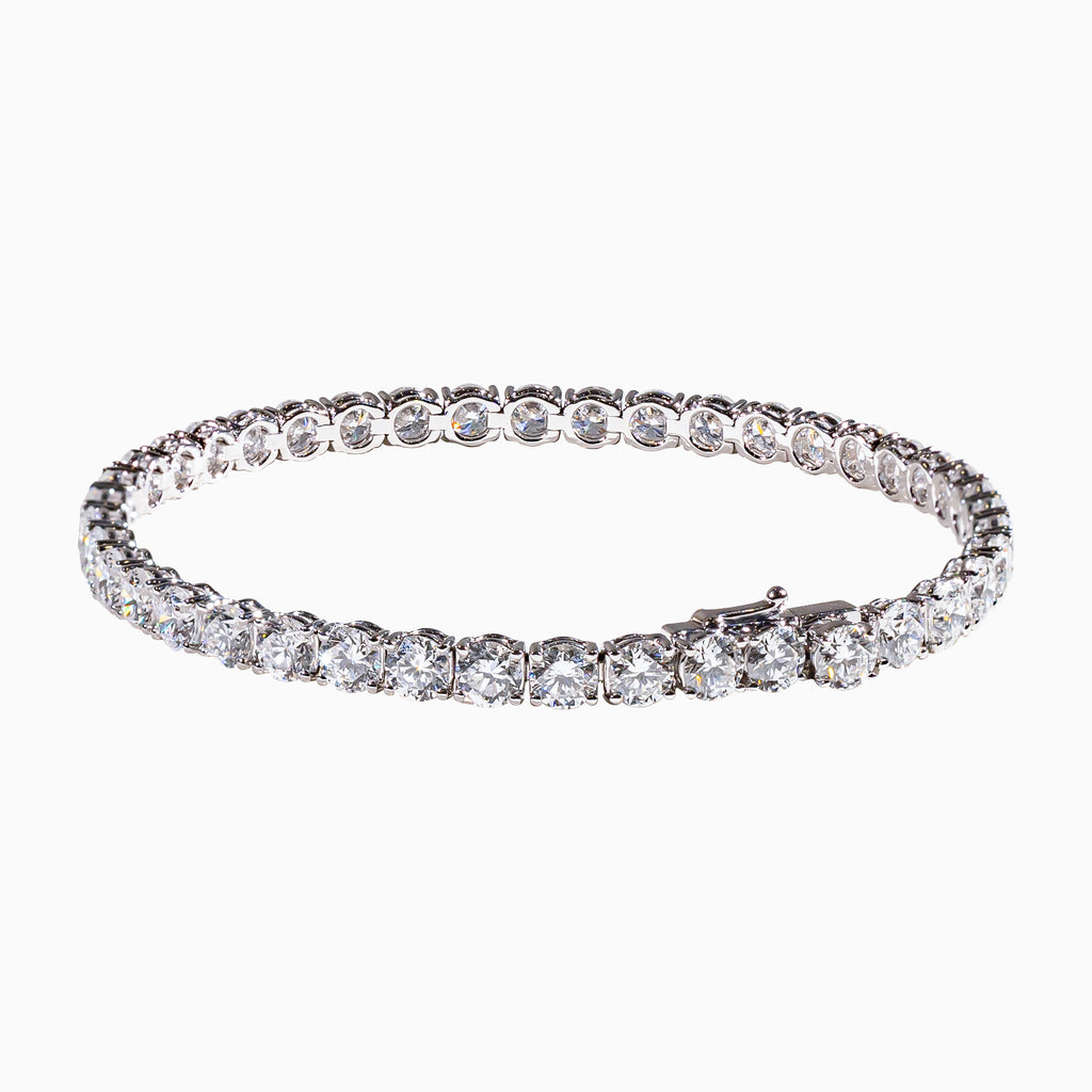 18K White Gold Round Diamond Tennis Bracelet（0.20ct each）
