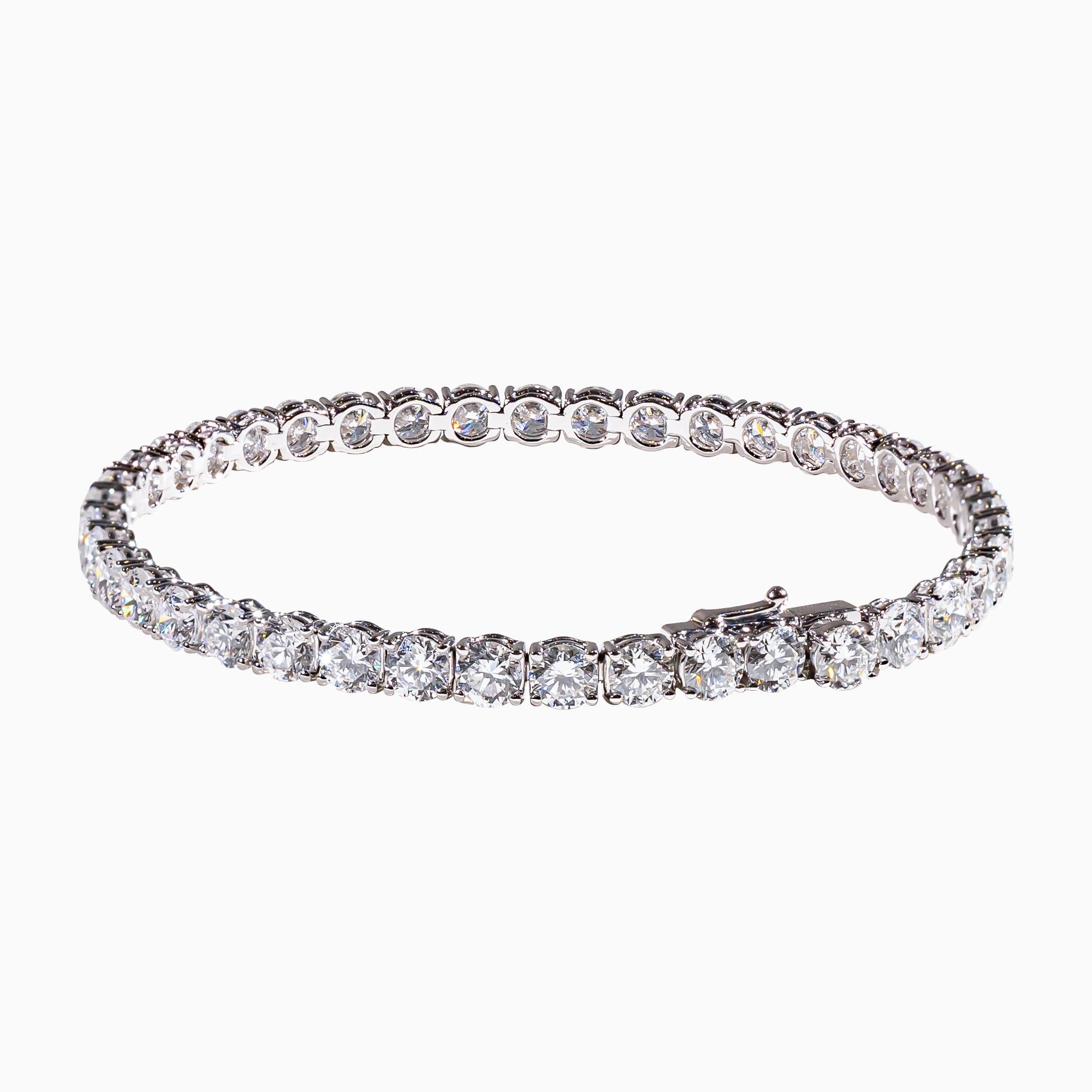 18K White Gold Round Diamond Tennis Bracelet（0.20ct each）
