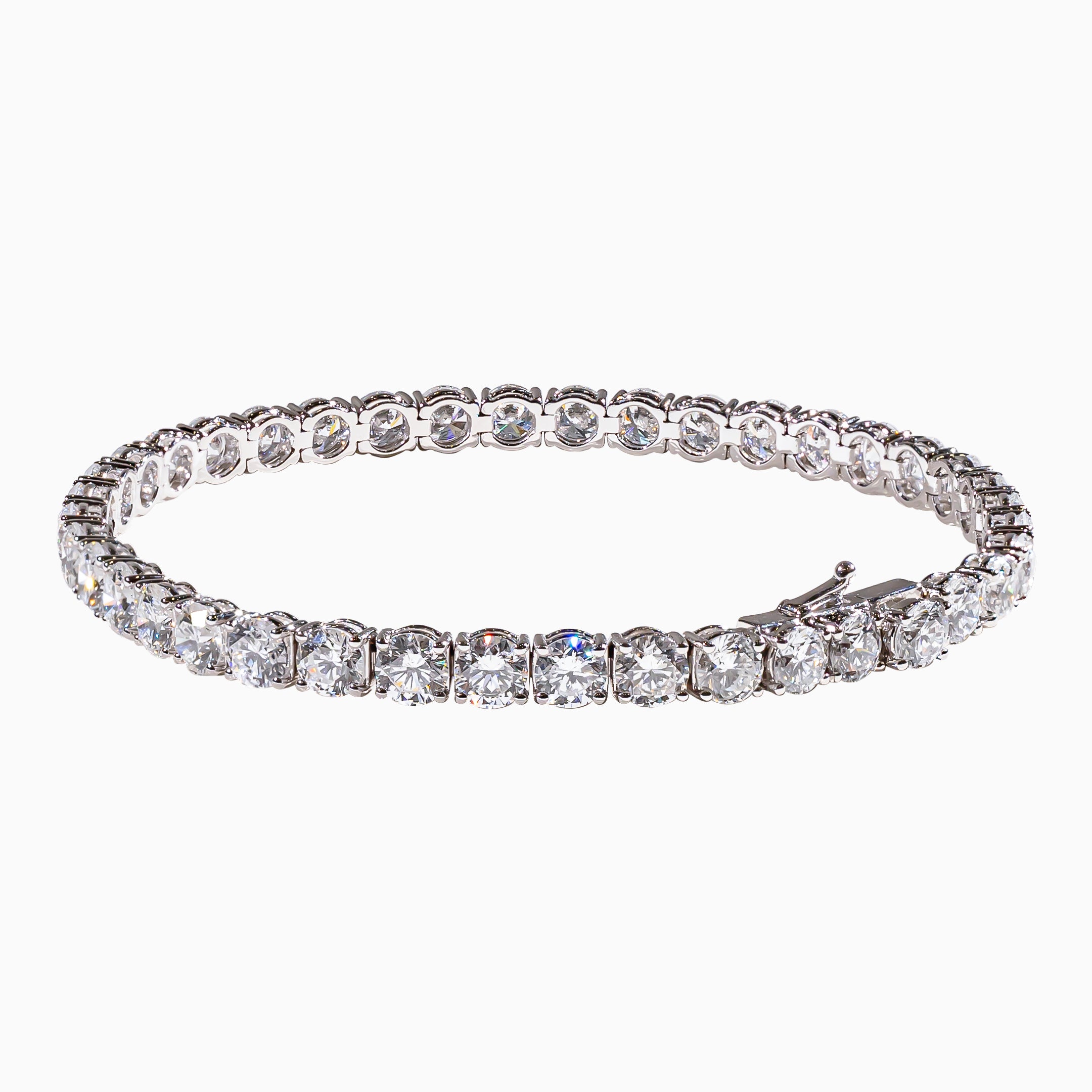 18K White Gold Round Diamond Tennis Bracelet(0.30 ct)