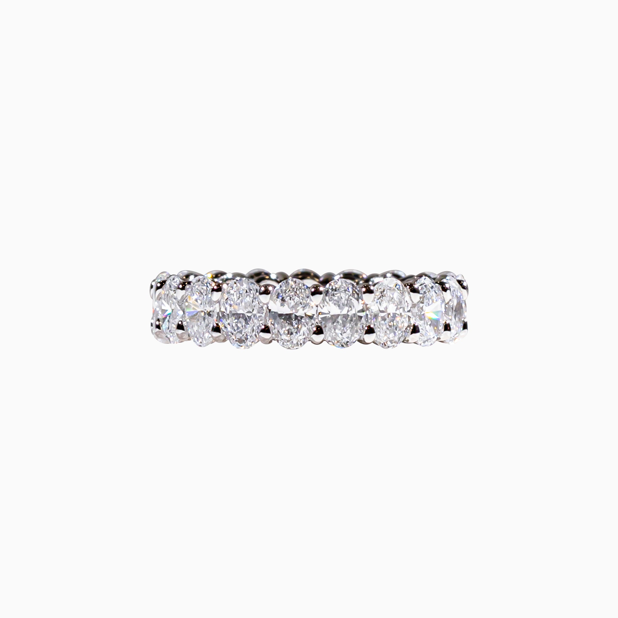 18K White Gold Oval Diamond Ring(0.20 ct Each)