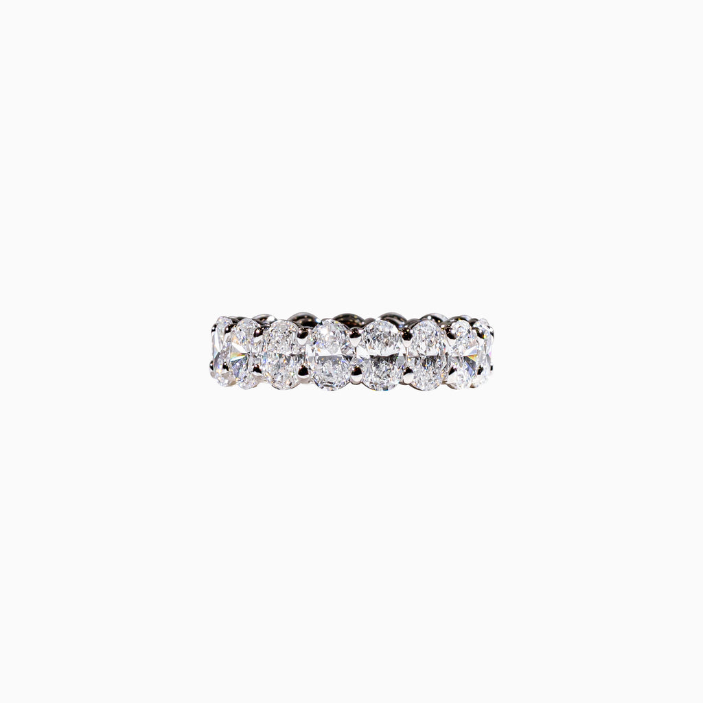 18K White Gold Oval Diamond Ring(0.30 ct Each)