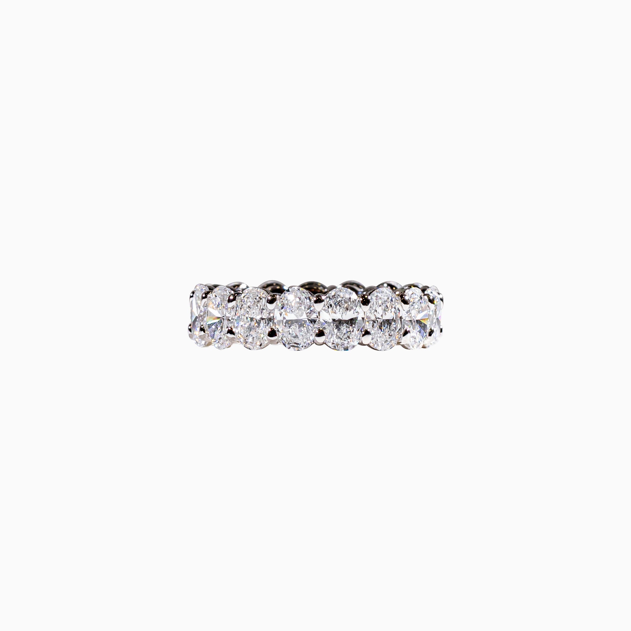 18K White Gold Oval Diamond Ring(0.30 ct Each)