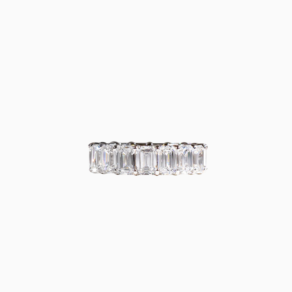 18K White Gold Emerald-Cut Diamond Ring(0.50 ct Each)