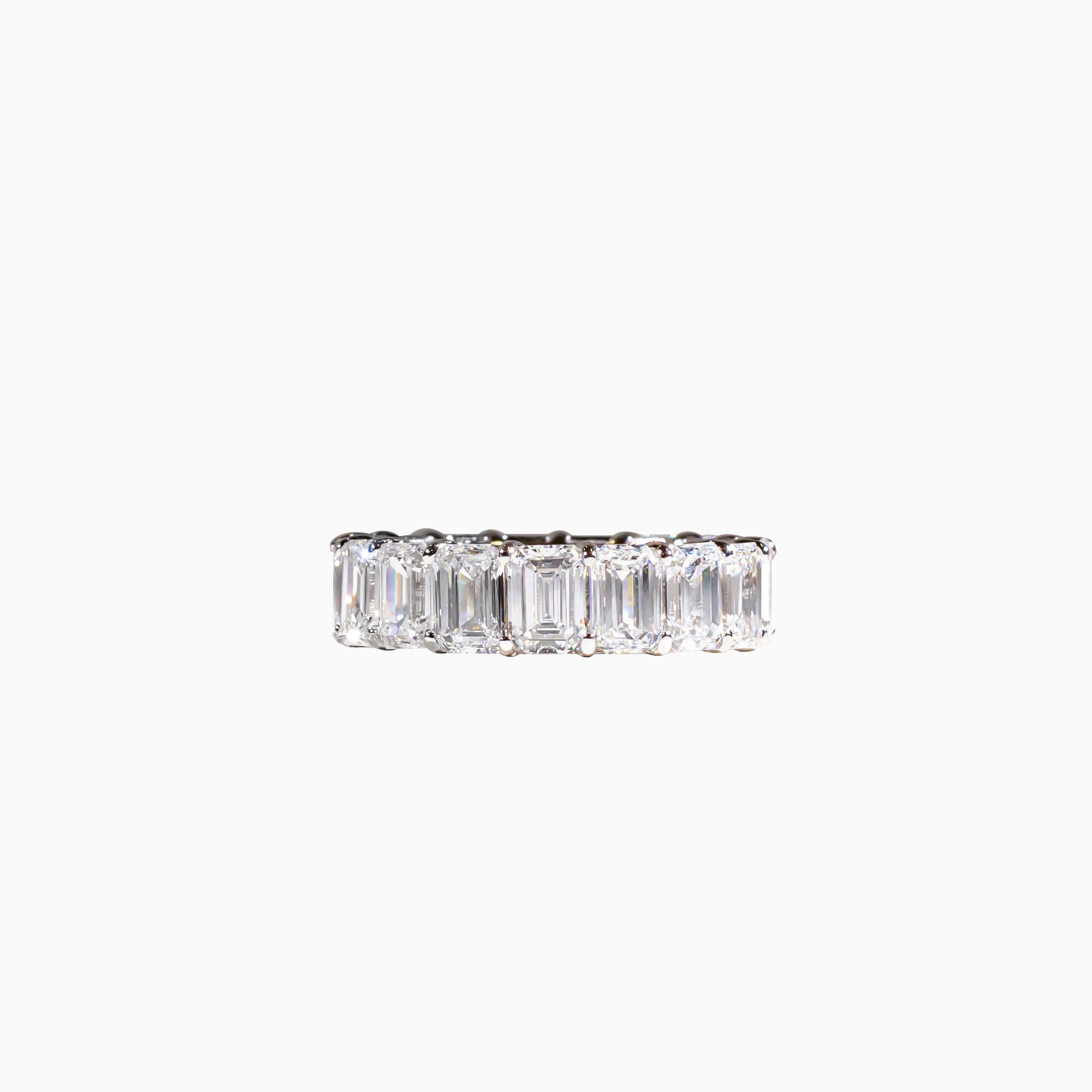 18K White Gold Emerald-Cut Diamond Ring(0.50 ct Each)