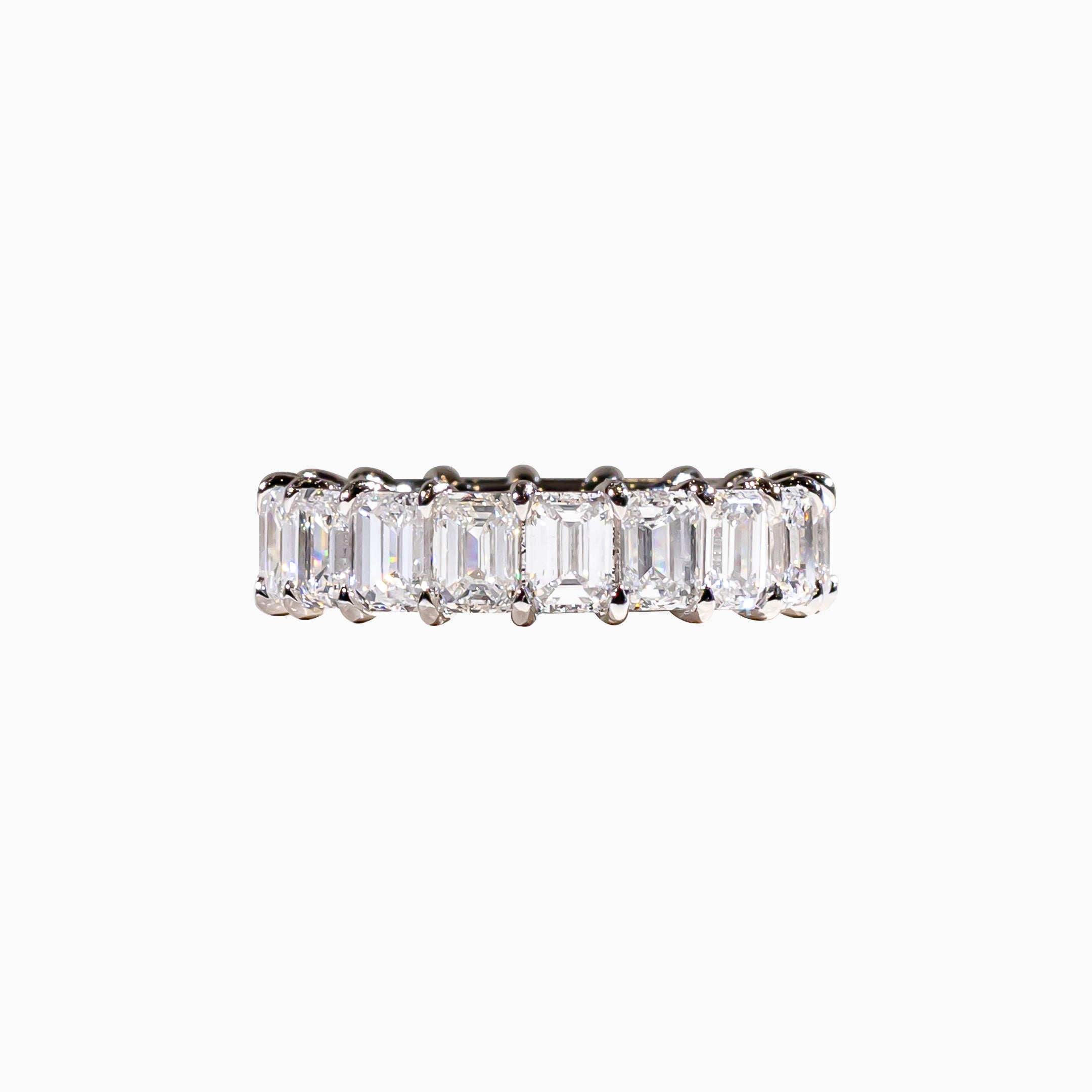 18K White Gold Emerald-Cut Diamond Ring(0.30 ct Each)