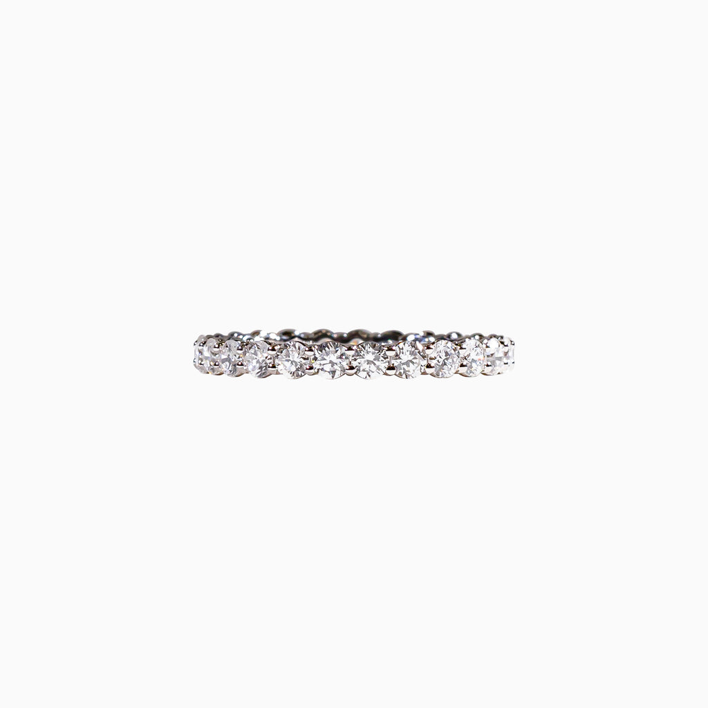 18K White Gold Round Diamond Ring(0.05 ct Each)