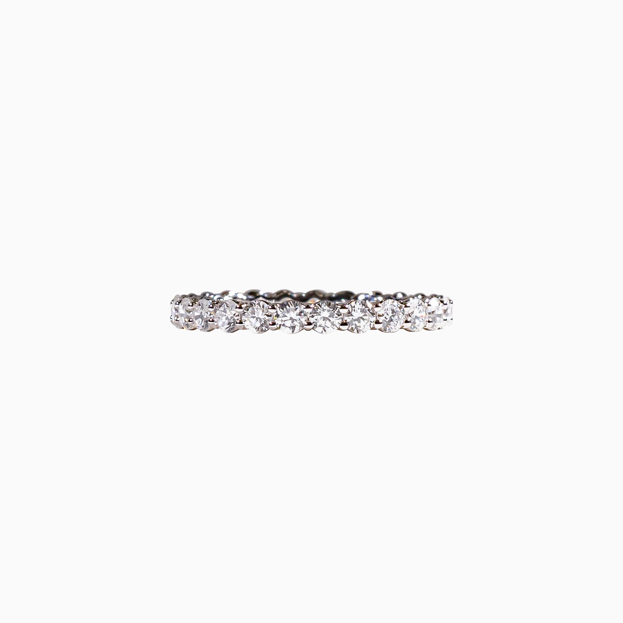18K White Gold Round Diamond Ring(0.05 ct Each)