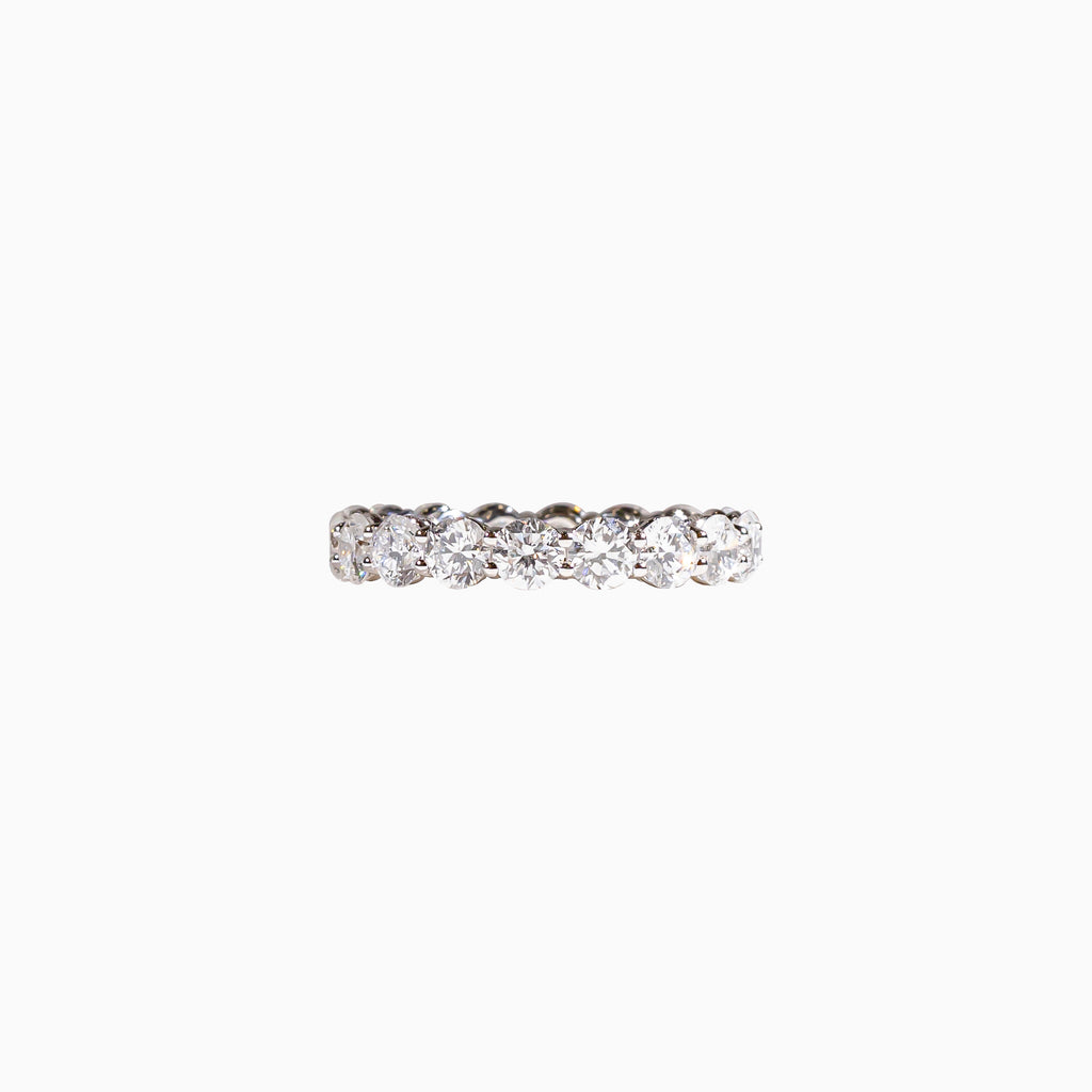 18K White Gold Round Diamond Ring(0.15 ct Each)