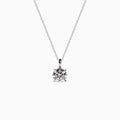 18K White Gold Round Solitaire Diamond Pendant (1 Carat)