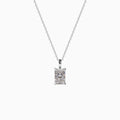 18K White Gold Radiant-Cut Solitaire Diamond Pendant (1 Carat)