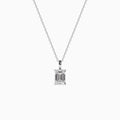 18K White Gold Emerald-Cut Diamond Solitaire Pendant (1 Carat)