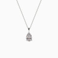 18K White Gold Pear Diamond Solitaire Pendant(1 Carat)