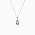 18K Yellow Gold Pear Diamond Solitaire Pendant(1 Carat)