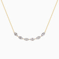 18K Yellow Gold Marquise Diamond Station Necklace