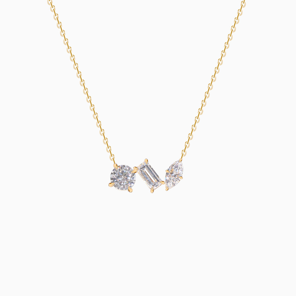 18K Yellow Gold Marquise Diamond Multi-Diamond Necklace