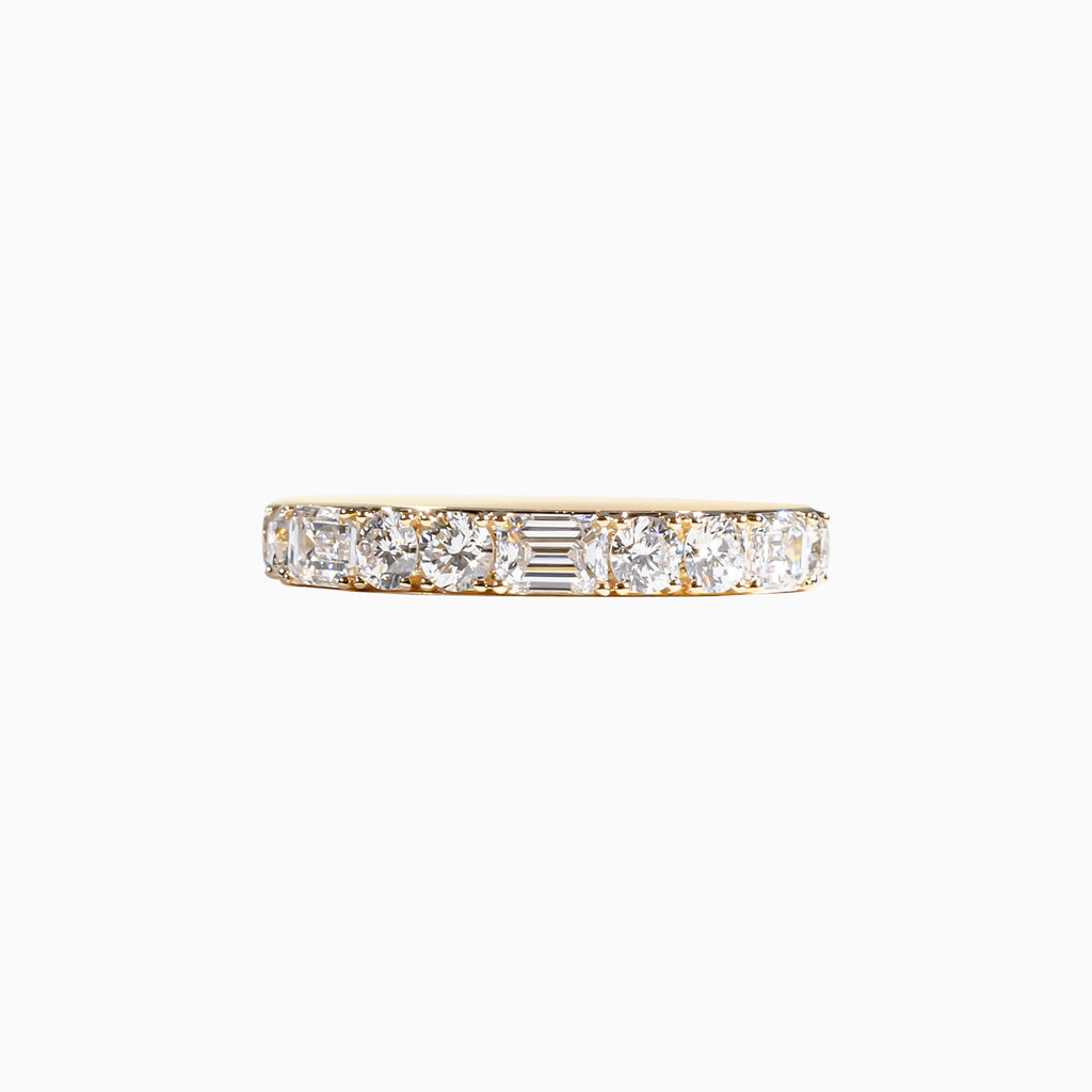 18K Yellow Gold Emerald-Cut Multi-Stone Diamond Ring
