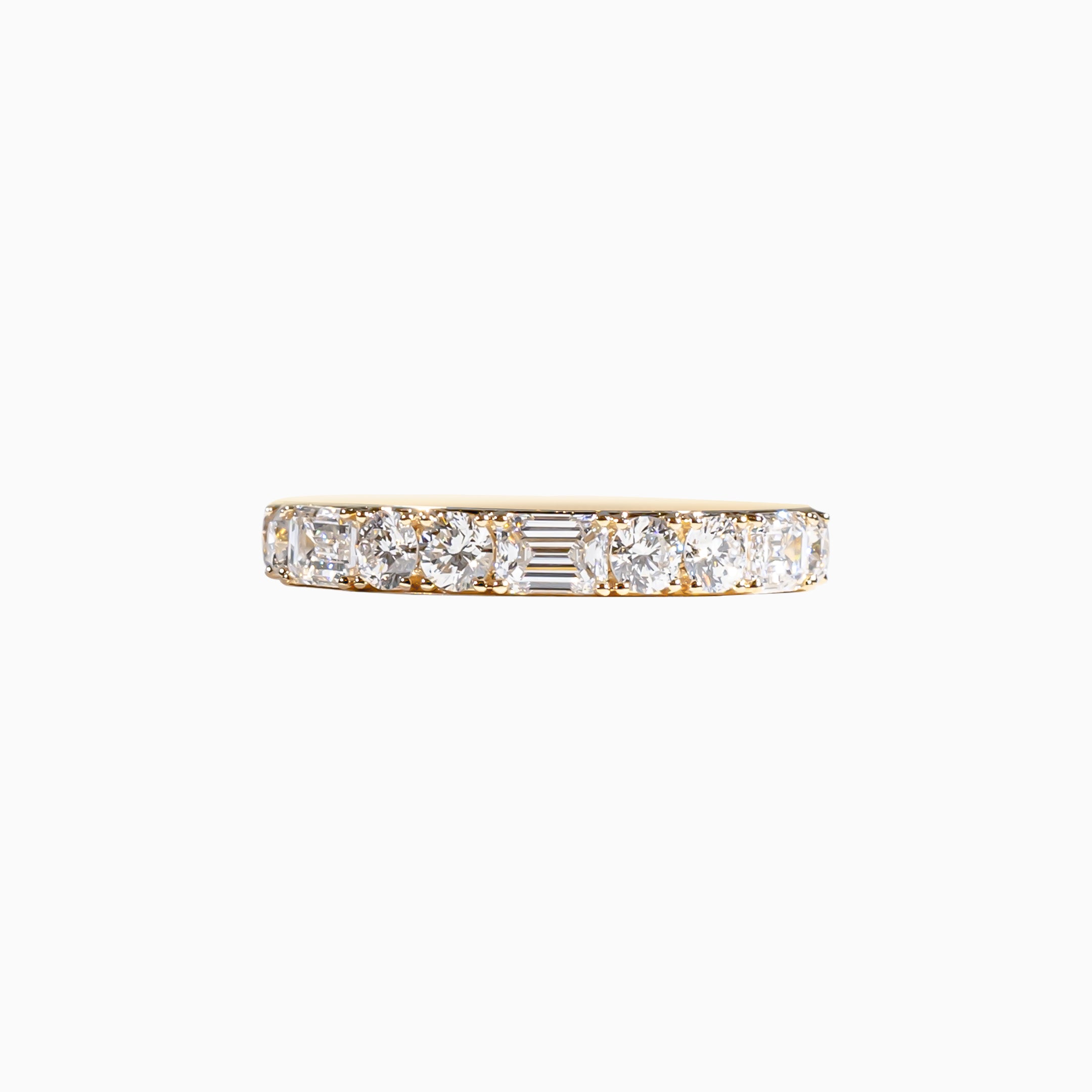 18K Yellow Gold Emerald-Cut Multi-Stone Diamond Ring