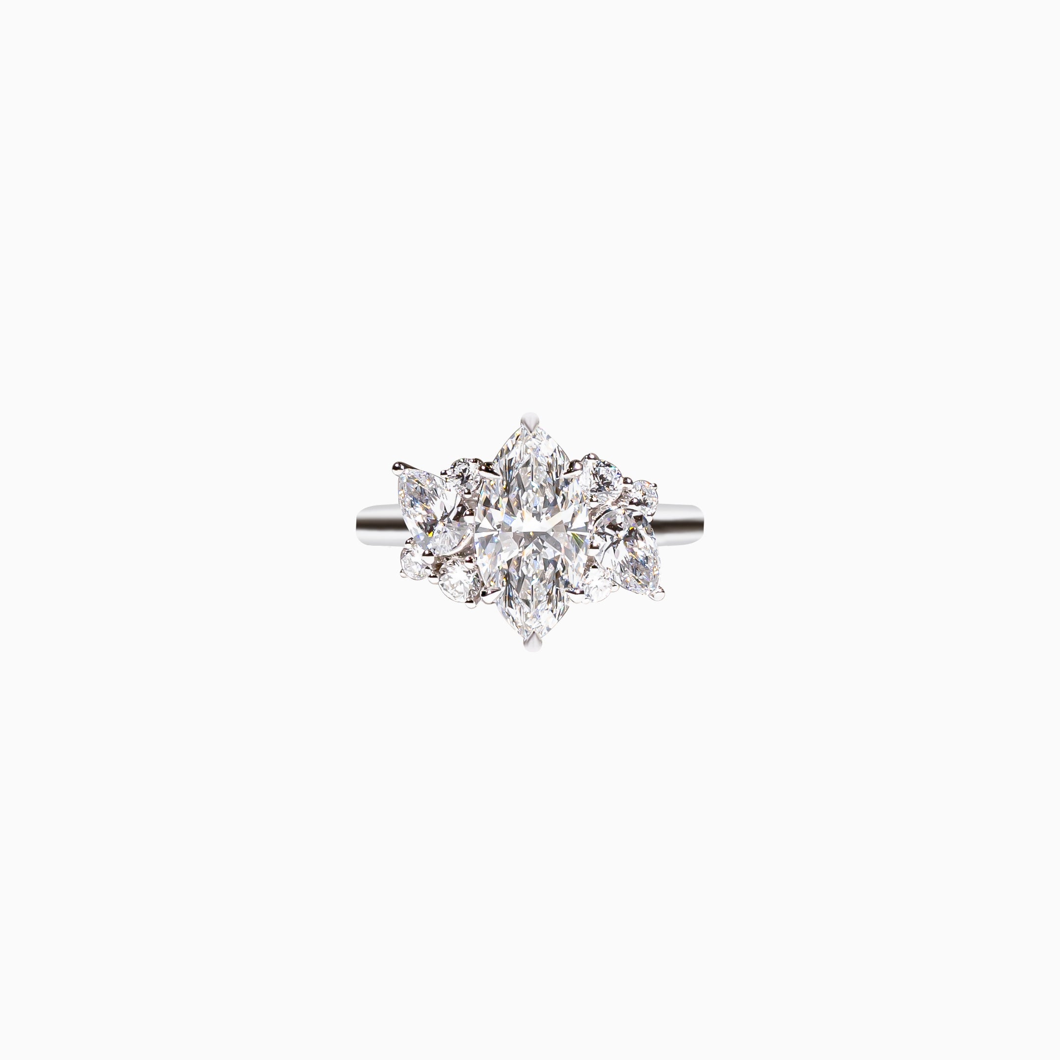 18K White Gold Marquise Diamond Multi-Stone Ring(2.01 ct)