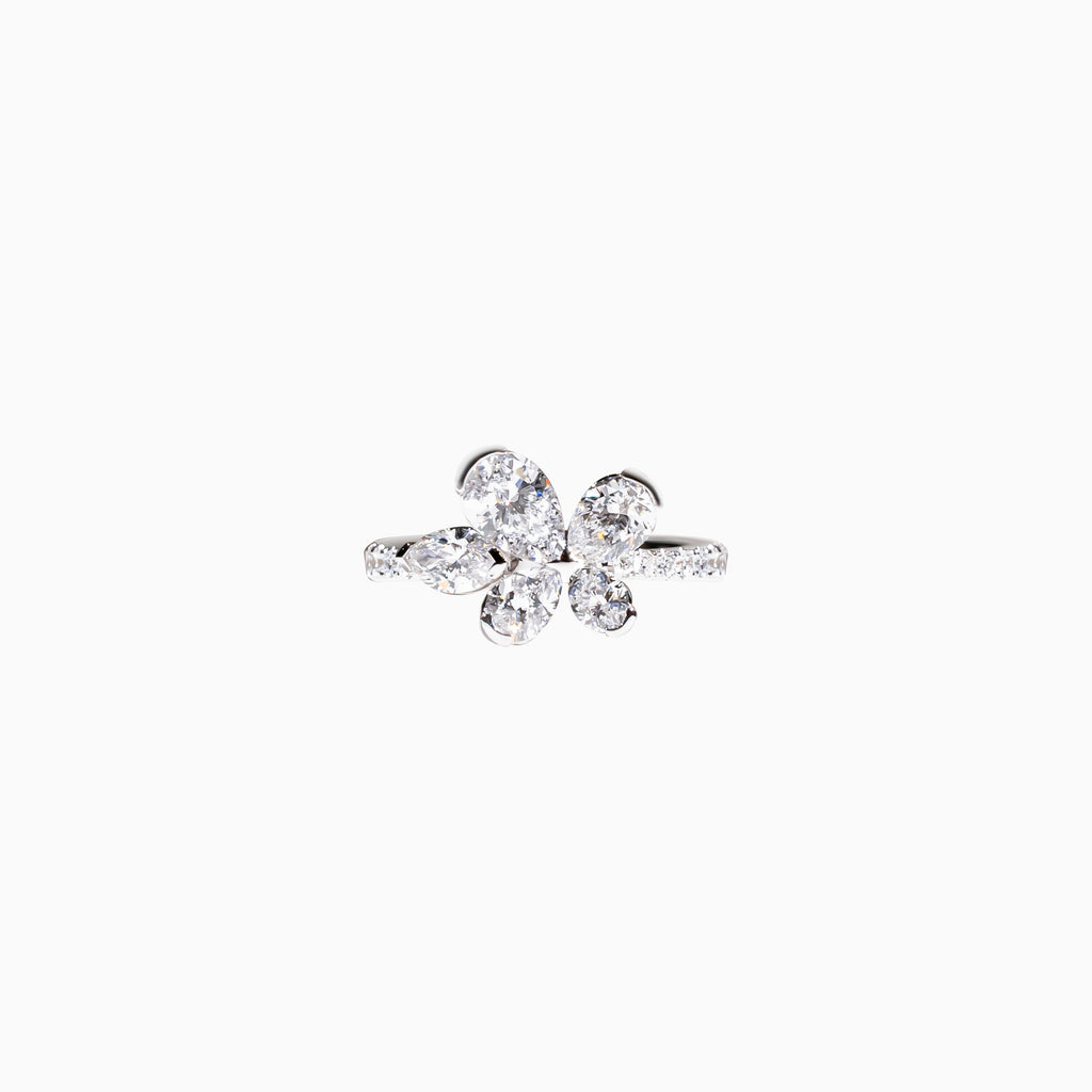 18K White Gold Marquise Diamond Multi-Stone Ring
