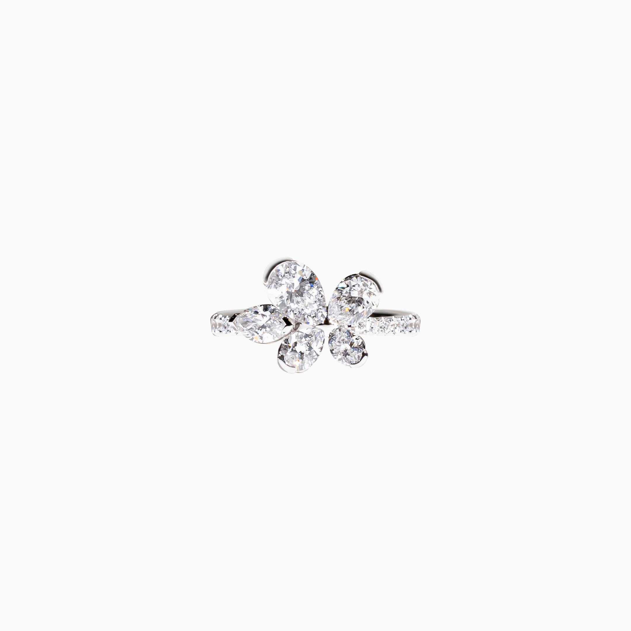 18K White Gold Marquise Diamond Multi-Stone Ring