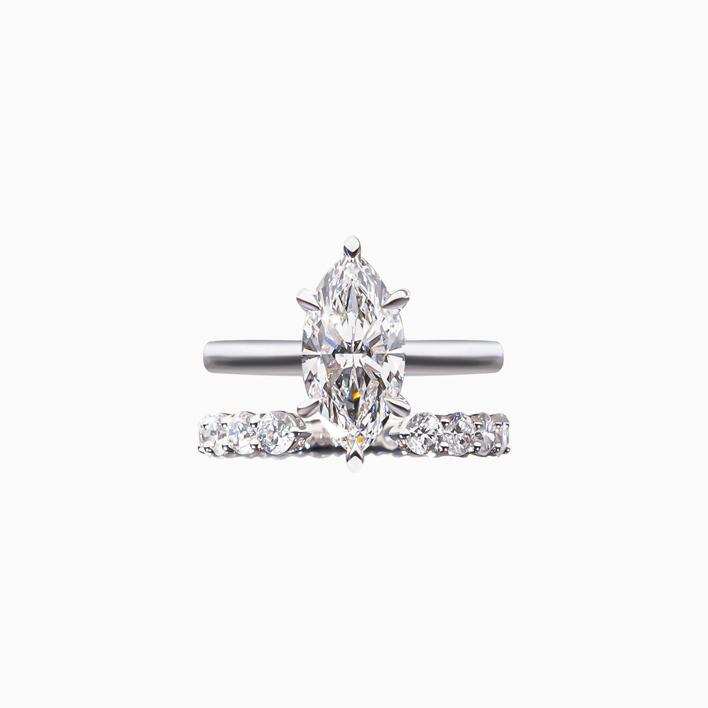 18K White Gold Marquise-Cut Diamond Stackable Ring (2.02 Carats)
