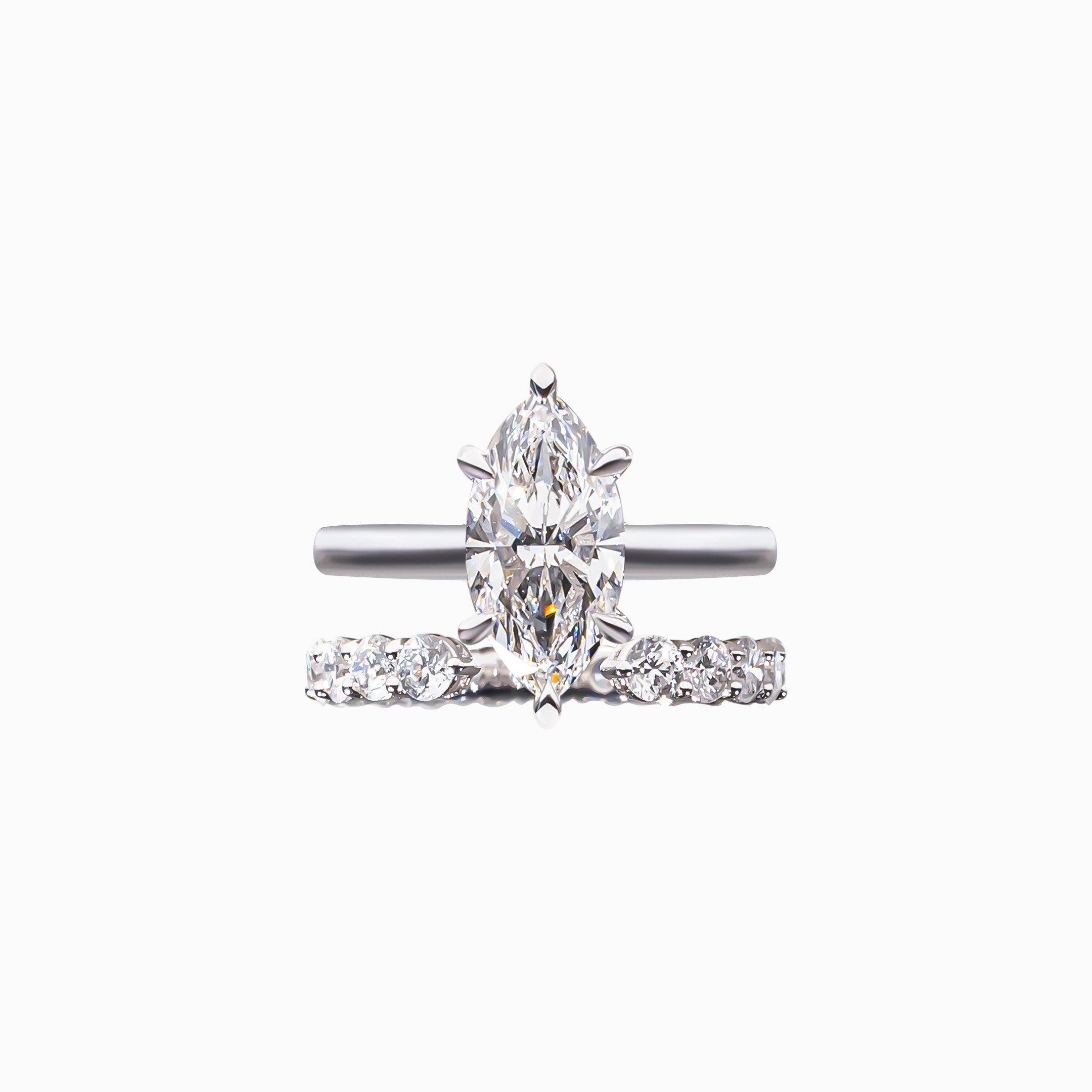 18K White Gold Marquise-Cut Diamond Stackable Ring (2.02 Carats)
