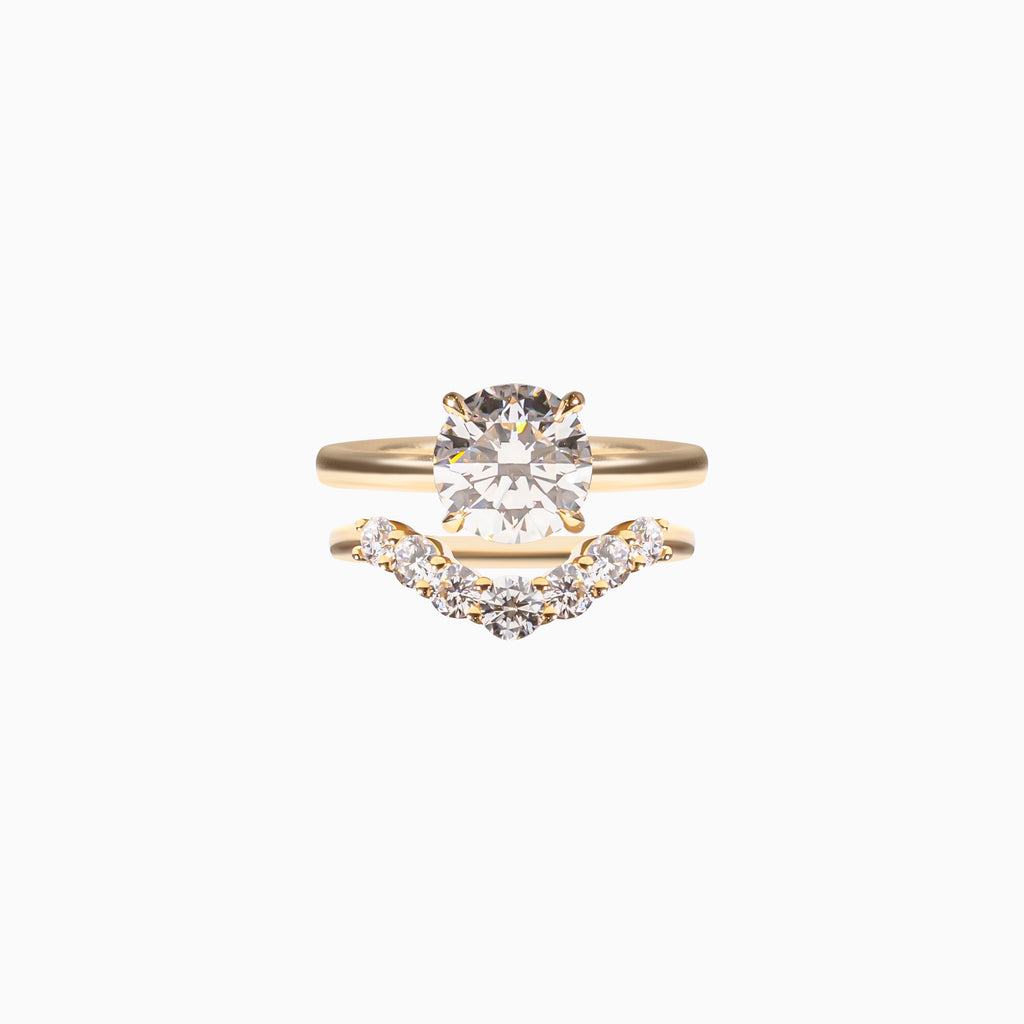 18K Yellow Gold Round Diamond Stackable Ring (2 Carats)