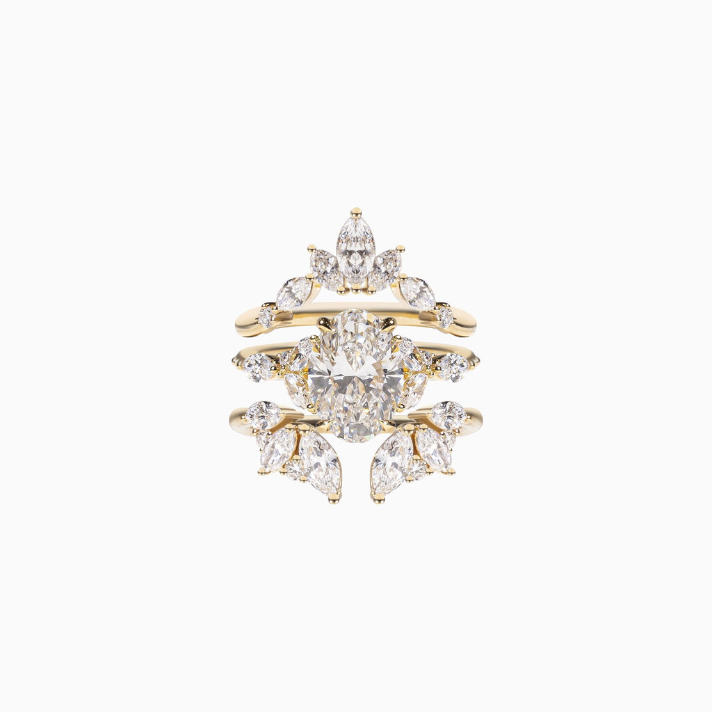 18K Yellow Gold Oval Diamond Stackable Ring (2.07 Carats)