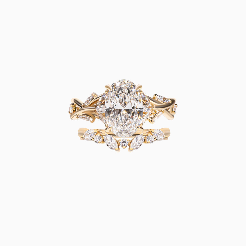 18K Yellow Gold Oval Diamond Stackable Ring (2.03 Carats)