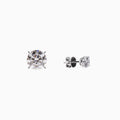 18K White Gold Round Brilliant Solitaire Diamond Stud Earrings (0.30 Carat)