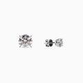 18K White Gold Round Diamond Solitaire Stud Earrings (0.50 Carat)