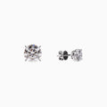18K White Gold Round Diamond Solitaire Stud Earrings（1 Carat）