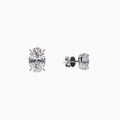 18K White Gold Oval Diamond Solitaire Stud Earrings (0.50 Carat)