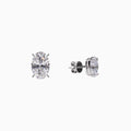 18K White Gold Oval Diamond Solitaire Stud Earrings(1 Carat)