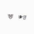 18K White Gold Heart Diamond Solitaire Stud Earrings(1 Carat)