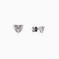 18K White Gold Heart-Shaped Diamond Solitaire Stud Earrings (0.50 Carat)
