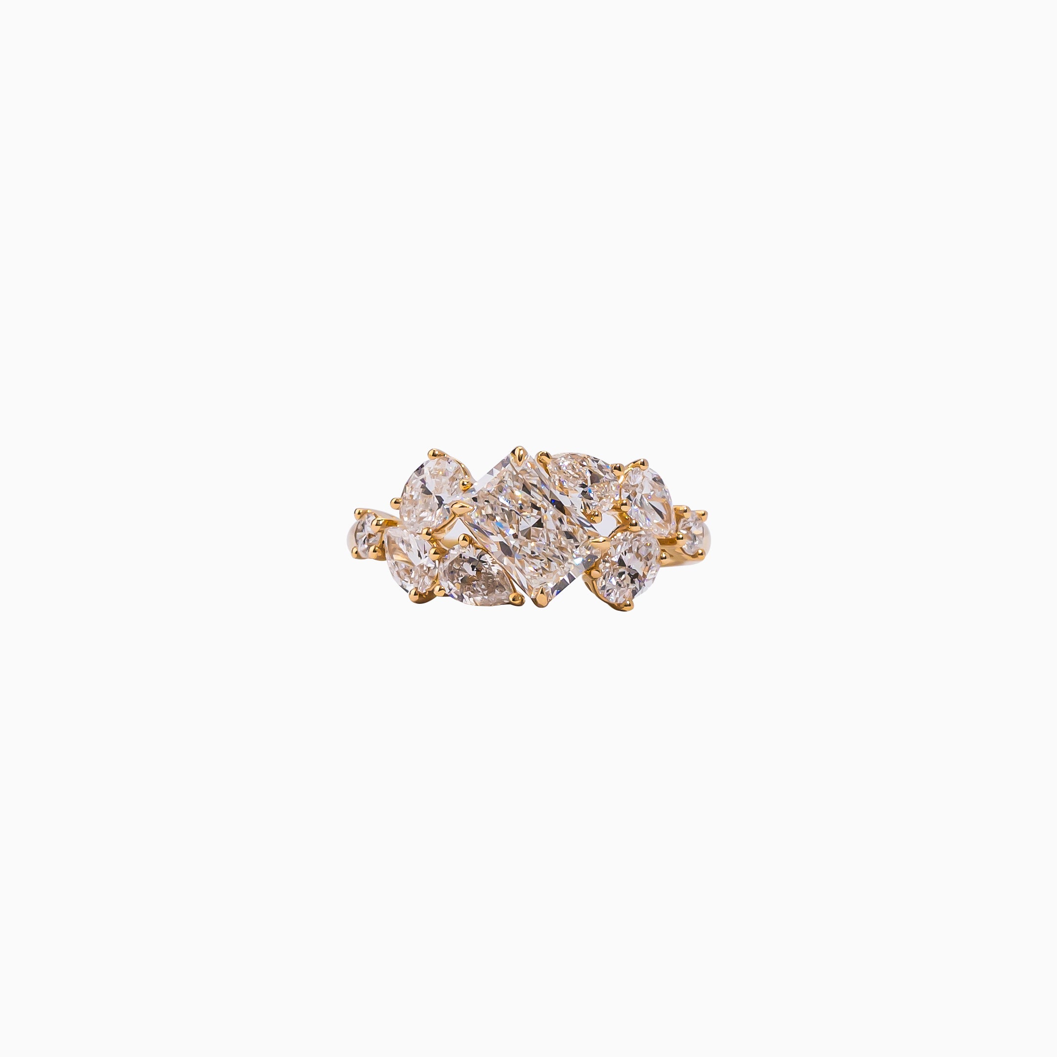 14K Yellow Gold Emerald-Cut Diamond Ring