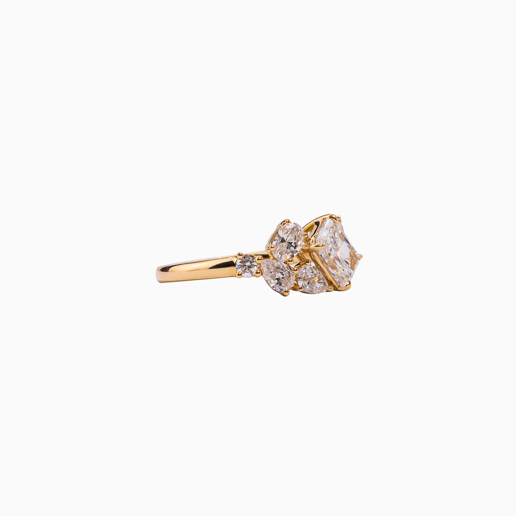 14K Yellow Gold Emerald-Cut Diamond Ring