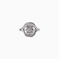 18K White Gold Emerald-Cut Diamond Ring