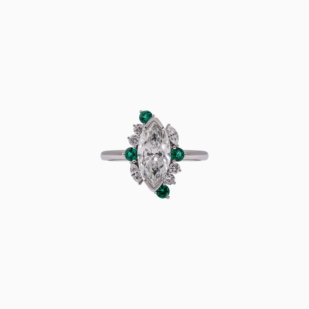 14K White Gold Marquise Diamond Ring