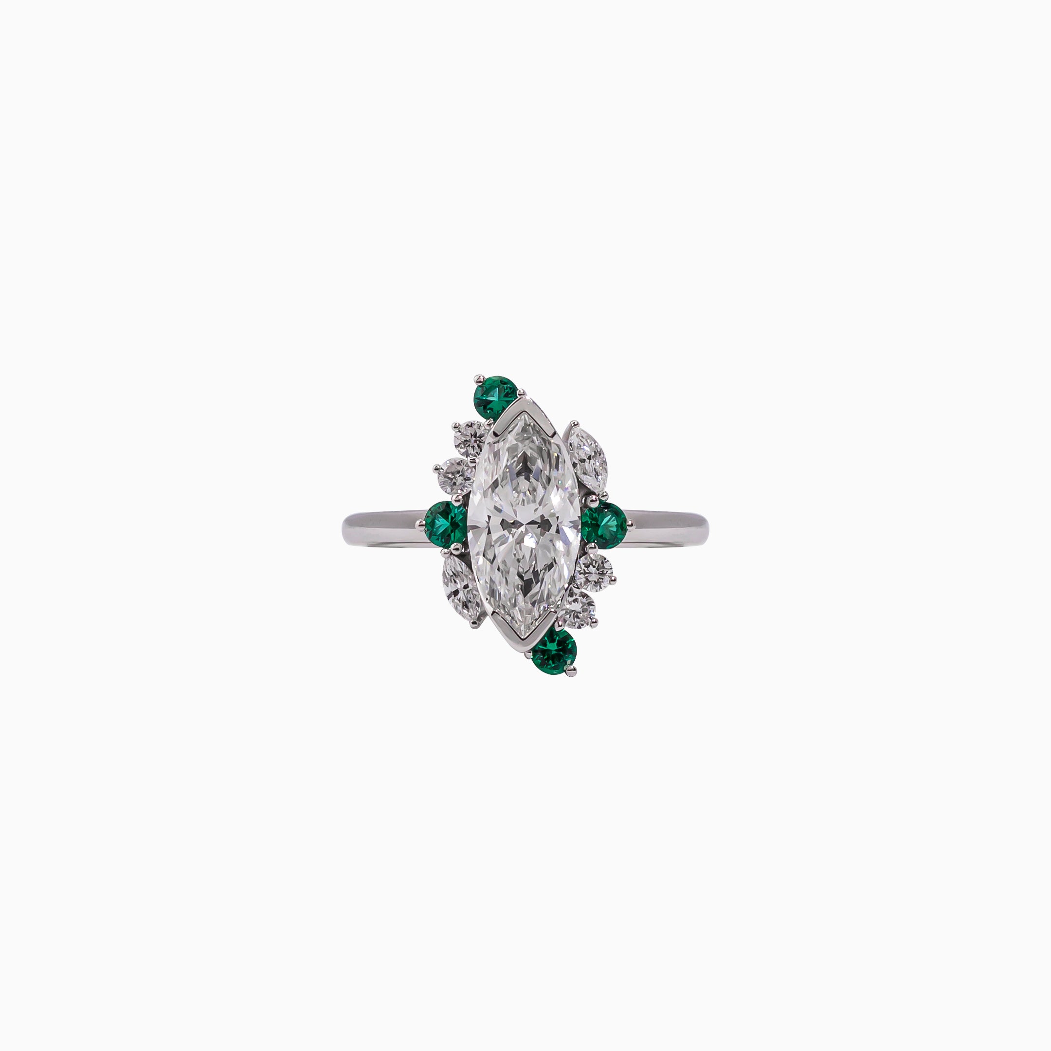 14K White Gold Marquise Diamond Ring