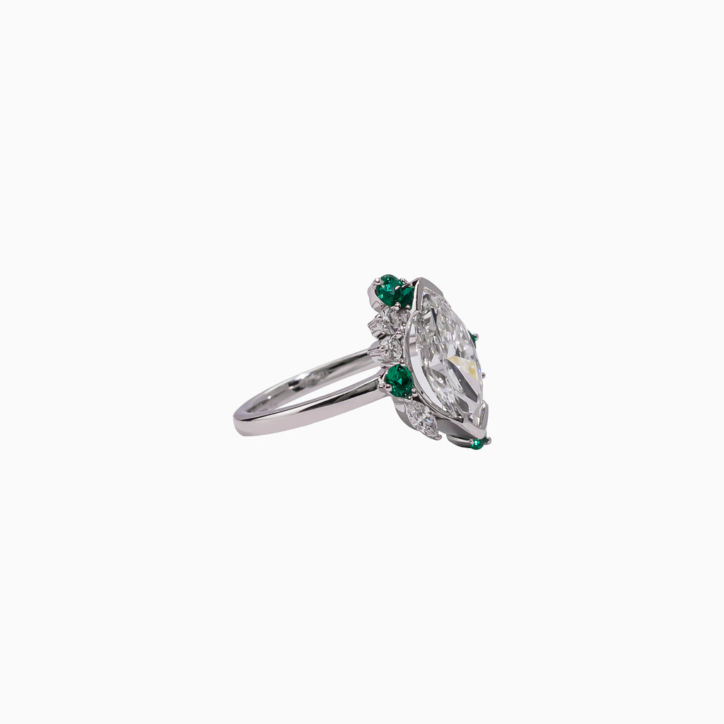 14K White Gold Marquise Diamond Ring