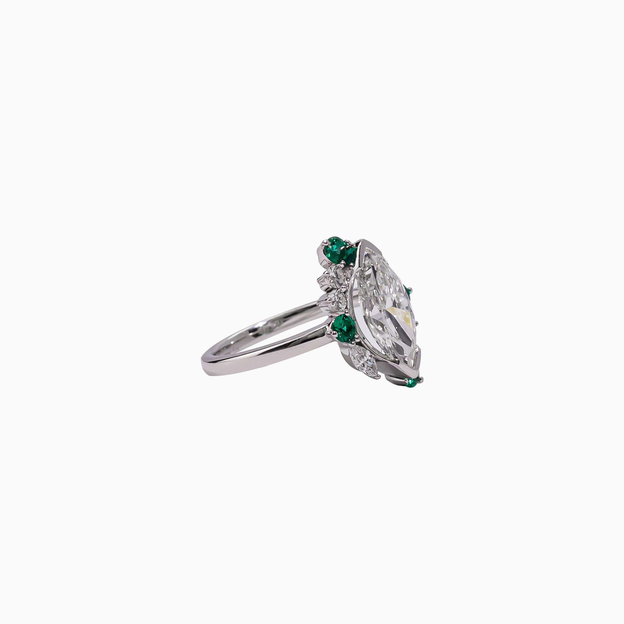 14K White Gold Marquise Diamond Ring