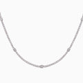 14K White Gold Oval Diamond Necklace
