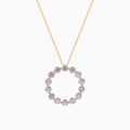 14K Yellow Gold Round Diamond Necklace