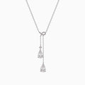 14K White Gold Pear-Shaped Diamond Necklace